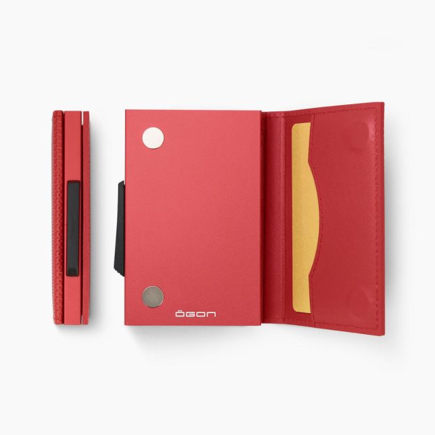 ÖGON Cascade Slim Wallet | red vegan leather