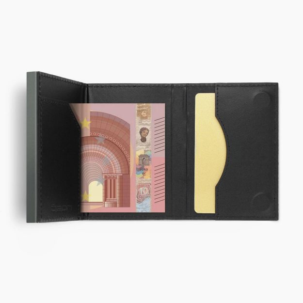 ÖGON Cascade Slim Wallet | platinum-black leather