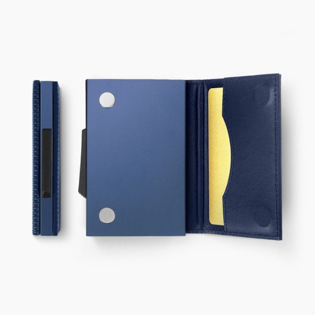 ÖGON Cascade Slim Wallet | blue vegan leather 