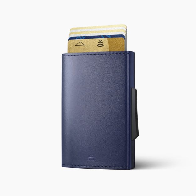 ÖGON Cascade Slim Wallet | navy blue leather