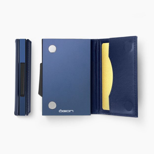 ÖGON Cascade Slim Wallet | navy blue leather